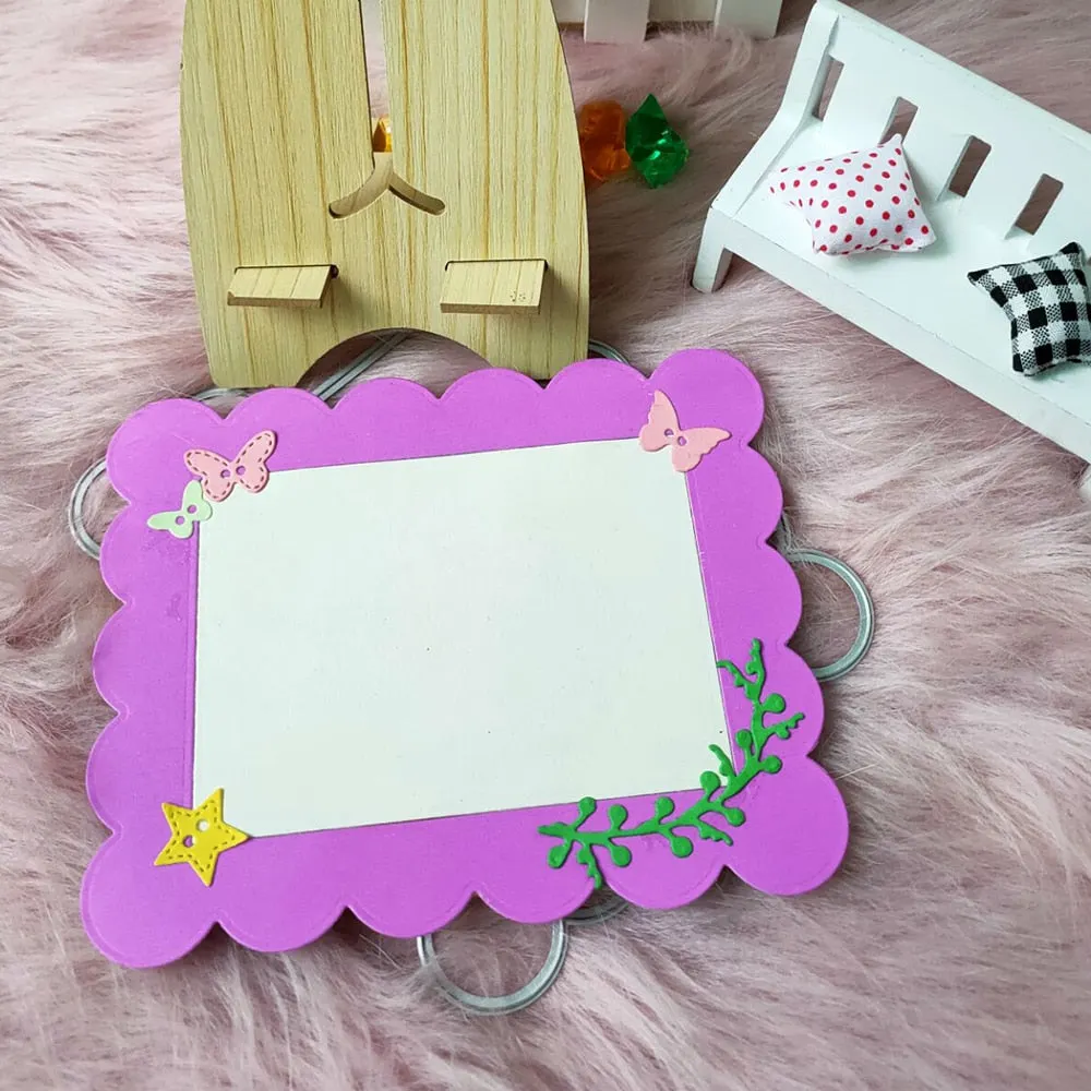 New Background frame with rounded edges Metal Cutting Dies Decorative Scrapbooking Steel Craft Die Cut Embossing Paper Cards