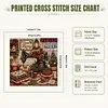 Sew Holiday 11CT 3 Strands DIY Stamped Cross Stitch Kit for Adults 45x45cm