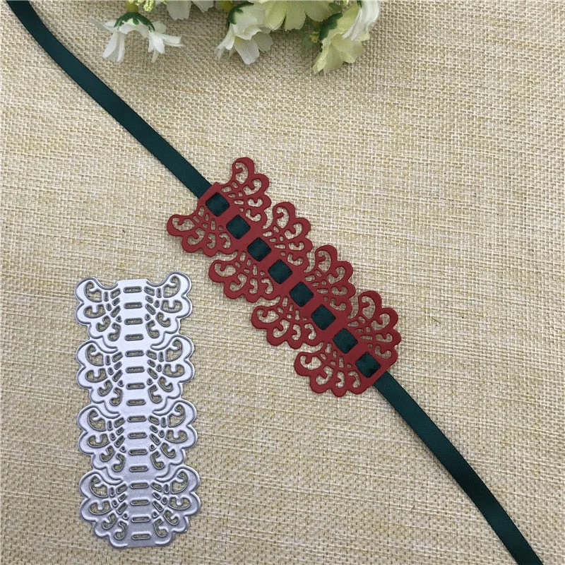 Lace Flower Edge Border Metal Cutting Dies Stencils For Card Making Decorative Embossing Suit Paper Cards Stamp DIY