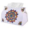 DIY PU Diamond Painting Tissue Box Kit Desktop Tissue Holder with Rhinestone Diamond Desk Decorative Tissue Box for Adults Desktop Storage Organizer (Mandala)
