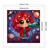 Girl Holding A Telescope-11CT Stamped Cross Stitch 45*45cm/17.72*17.72in