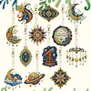 12pcs Starry Sky Elements Double-Sided DIY Diamond Painting Keychain Kit