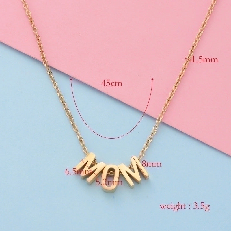 Stainless Steel 18K Gold Plated Fashion Plating Letter None Pendant Necklace