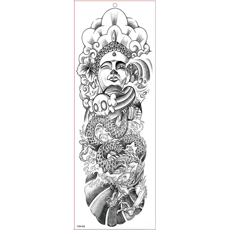 Large Arm Sleeve Tattoo Waterproof Temporary Tattoo Sticker Clock Rose Full Flower Tatoo Body Art Tattoo Girl