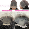 13x4 full lace frontal wig transparent lace deep wave natural black color Pre-plucked 24inch  300%density  Premium raw hair