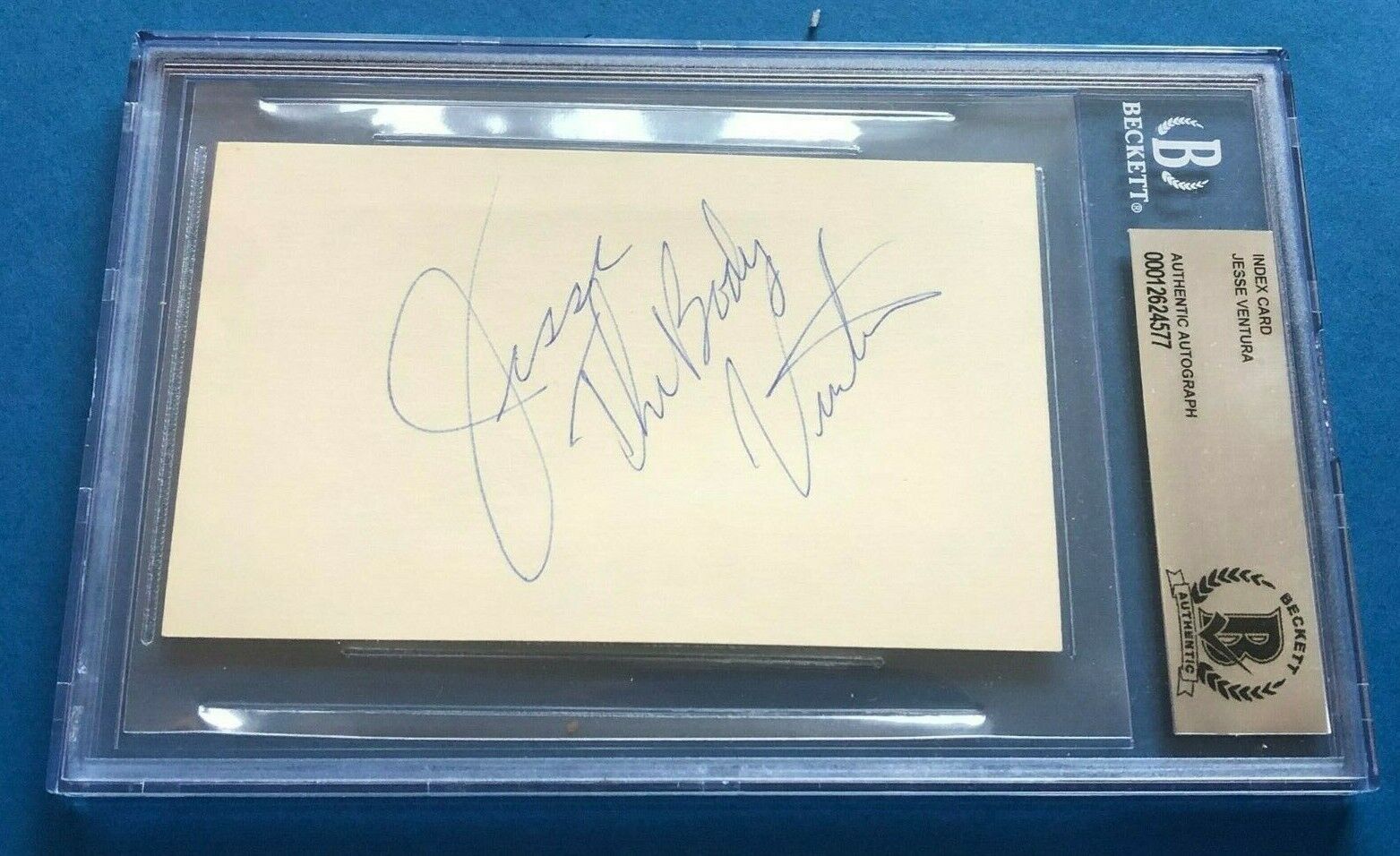 JESSE THE BODY VENTURA Signed Index Card - Beckett Authenticated BAS