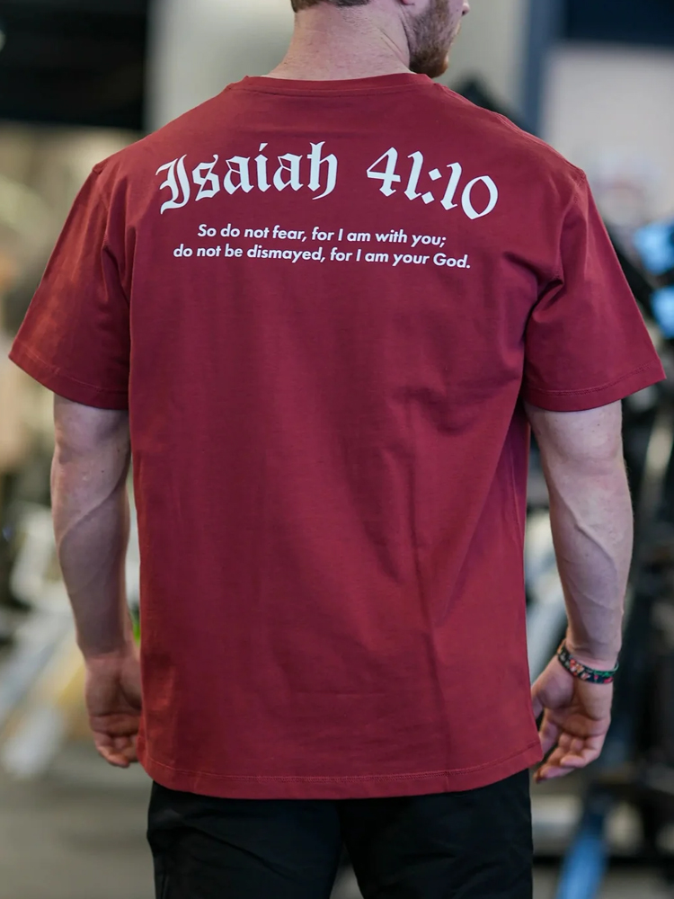 Isaiah 41:10 GYM Oversized Print T-shirt / Rvogue / Rvogue