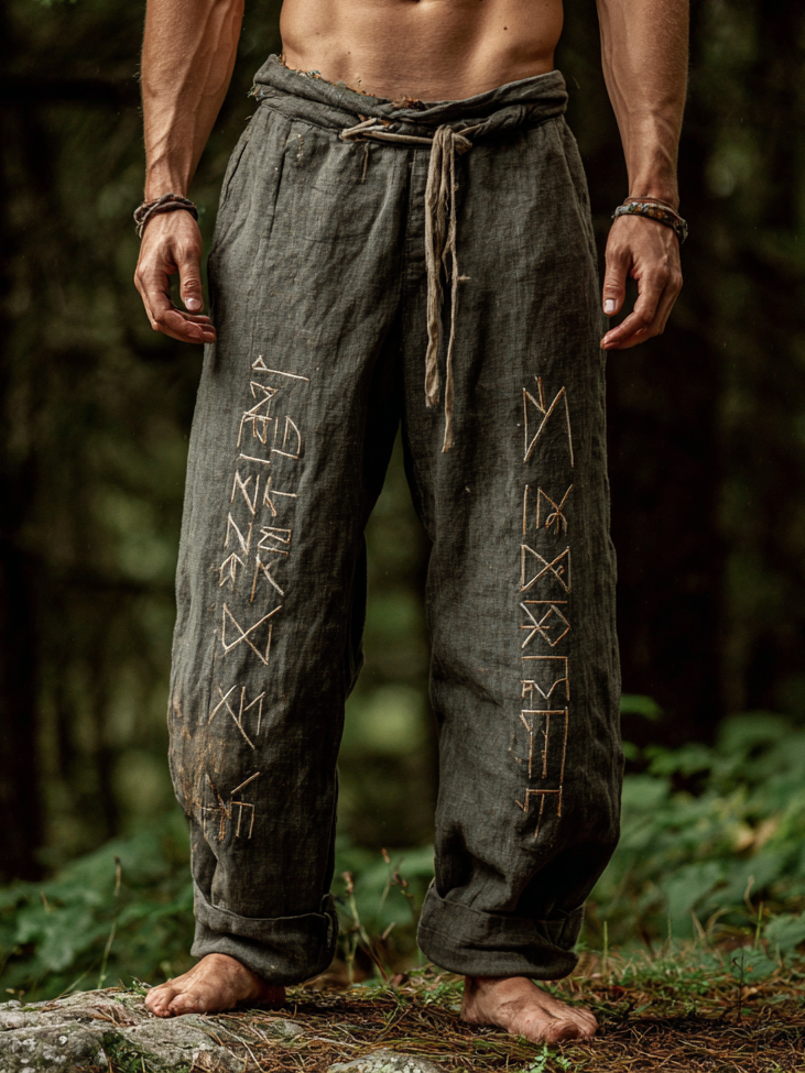 Men's Viking Mystic Runes Nordic Celtic Tribal Knot Pattern Pants / Rvogue / Rvogue