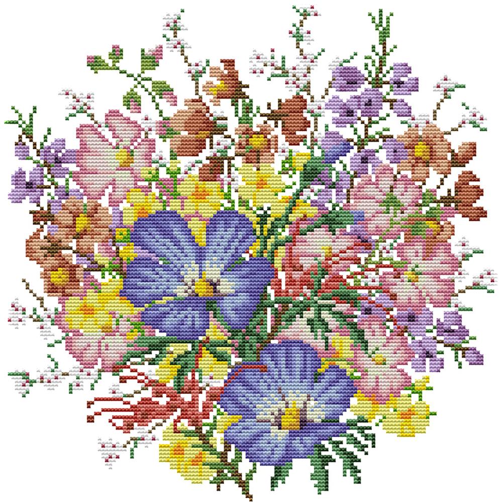 

Wild bouquet - 14CT Stamped Cross Stitch - 33*32cm, 501 Original