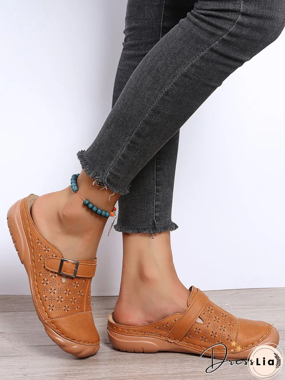 Floral Cutout Breathable Casual Comfort Mules