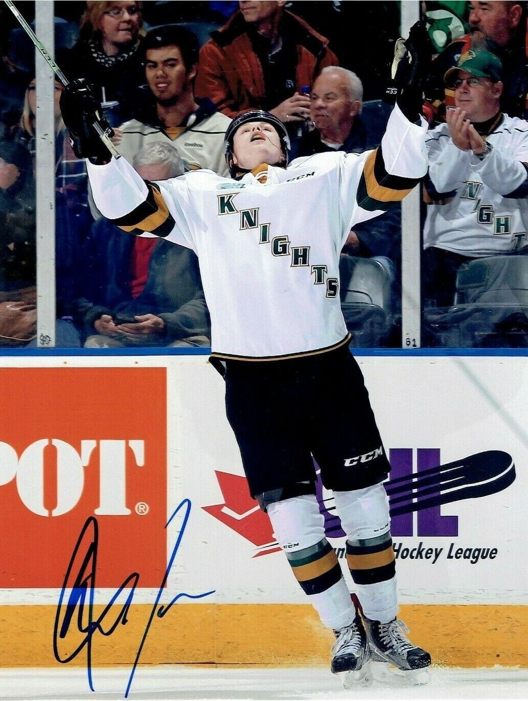 MAX JONES autographed SIGNED LONDON KNIGHTS 8X10 Goal