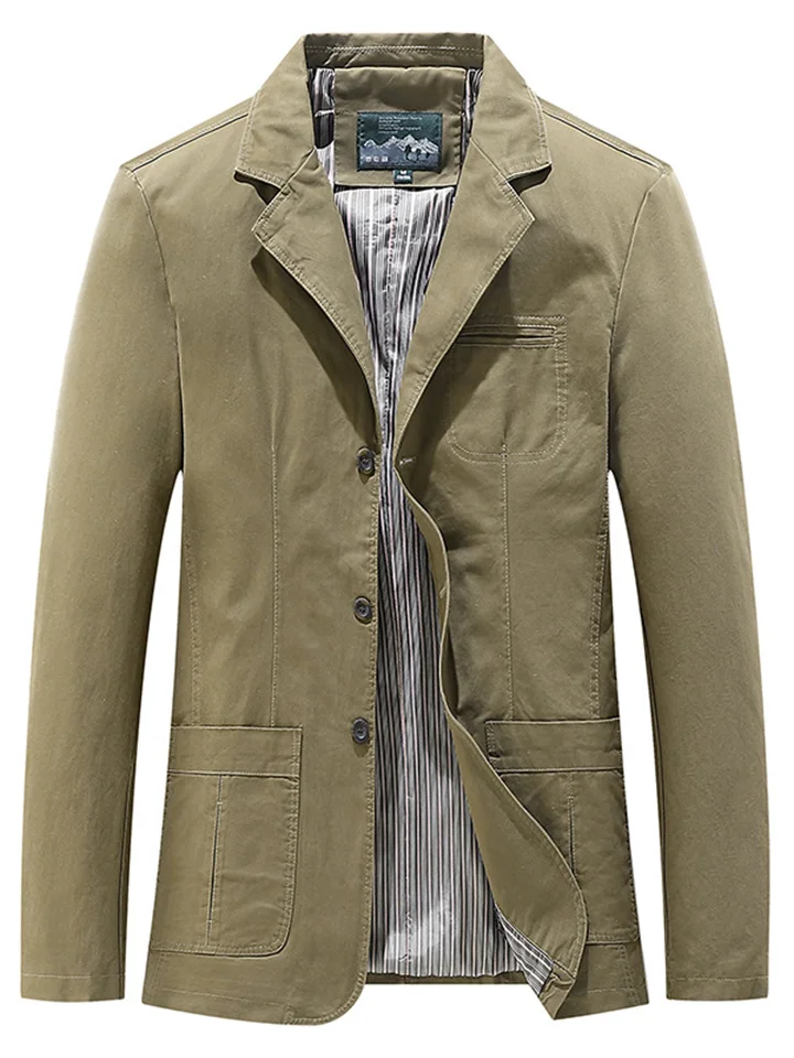 Fall and Winter New Men's Cotton Outdoor Suit Business Jacket Men's Large Size Fashion Casual Suit Collar Jacket
