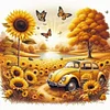 Diamond Painting-DIY Full Round Drill Sunflower Car