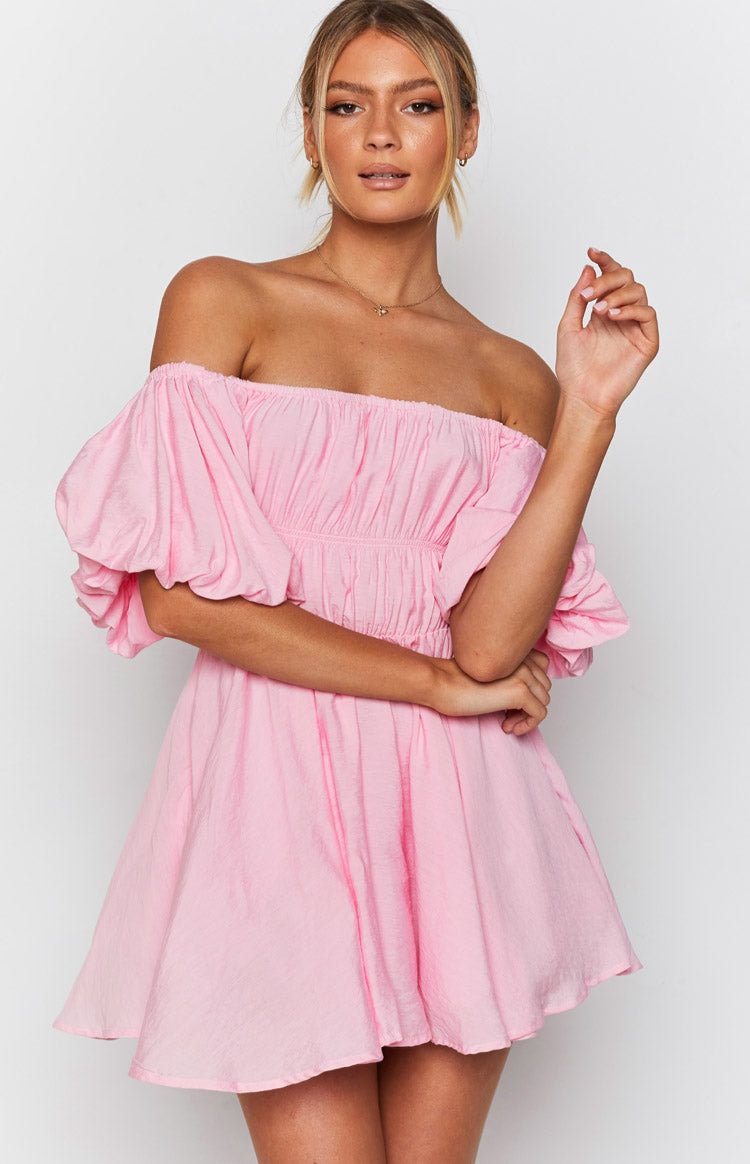 Paradise Puff Sleeve Dress Pink | Pink Dress Short, Revolve Dresses