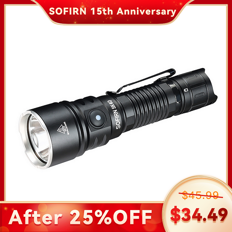 SOFIRN SK40 Tactical Flashlight Super Bright Max 3200 Lumens with Dual Switch