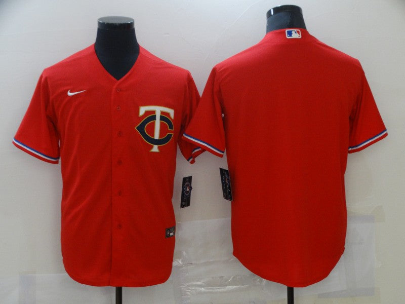 Men's Minnesota Twins Red Alternate Replica Team Blank Jersey mysite