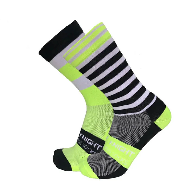 Green Stripes Cycling Socks