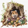 Hamster In Tree Hole-14CT Stamped Cross Stitch 50*50cm/19.69*19.69in tapestrymarket