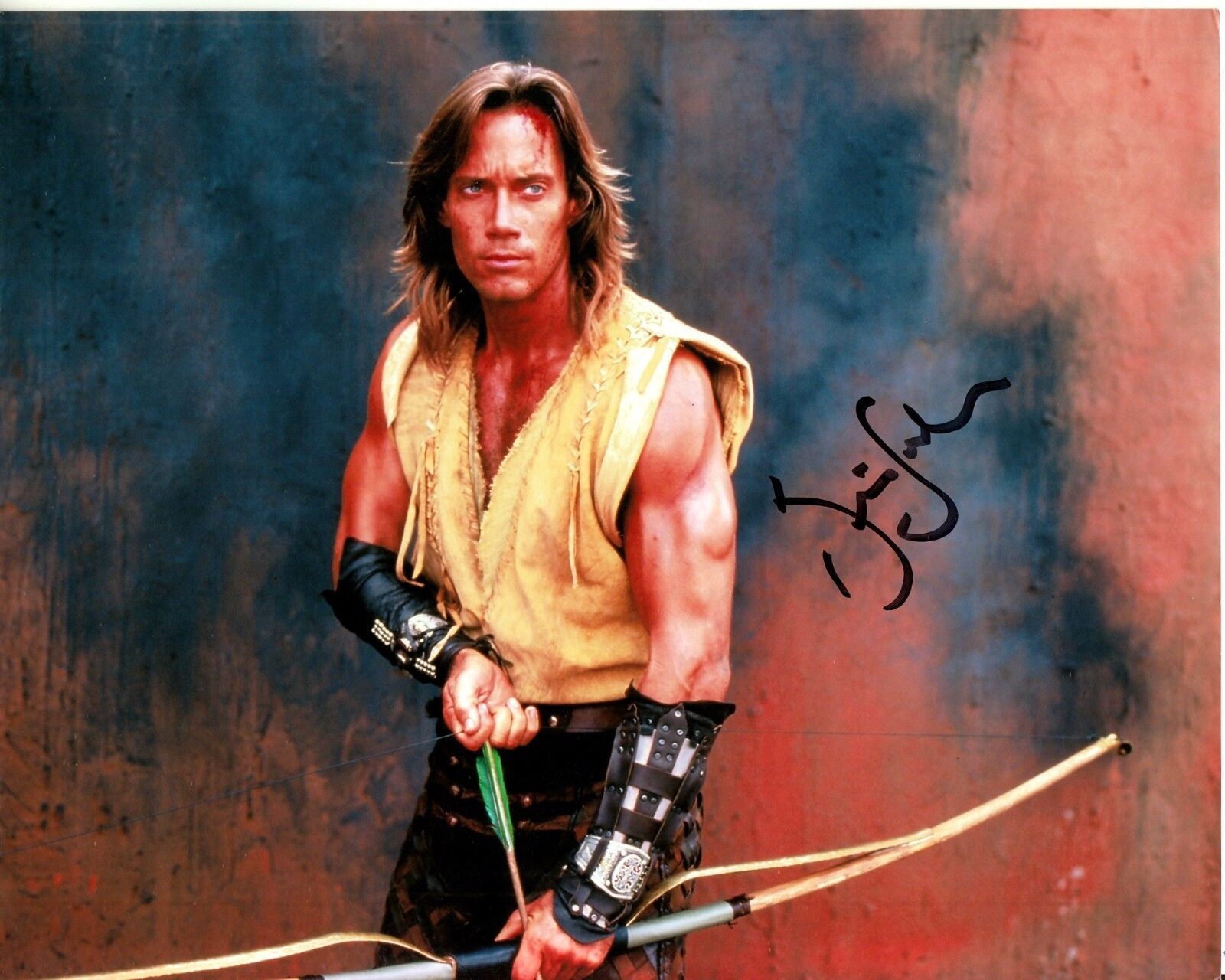 KEVIN SORBO hand-signed HERCULES 8x10 uacc rd coa FANTASTIC BOW & ARROW CLOSEUP