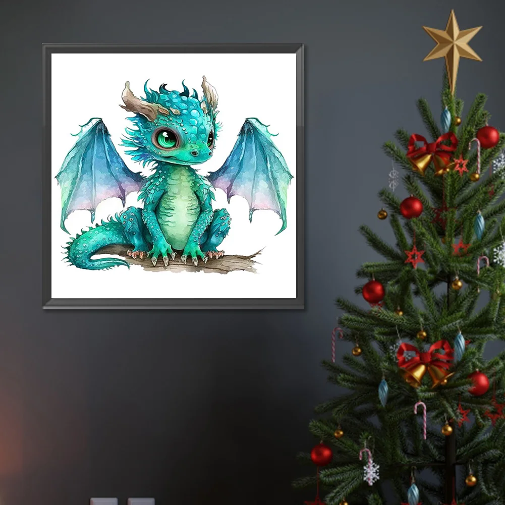 Full Round Diamond Painting 30*30cm - Little Dragon