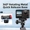 Magnetic Quick Release Mount for DJI Osmo 360/Action 5 Pro/Action 4/3 Aluminum Alloy Extension Base Bracket with 1/4in Threaded Hole for Tripods Selfie Sticks Vlogging