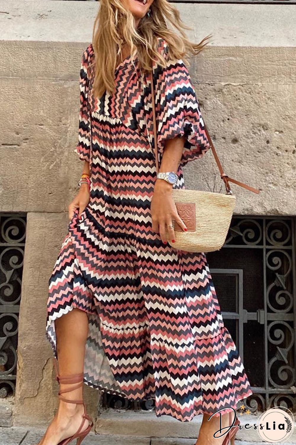 Fabulous Time Puff Sleeve Tiered Midi Dress