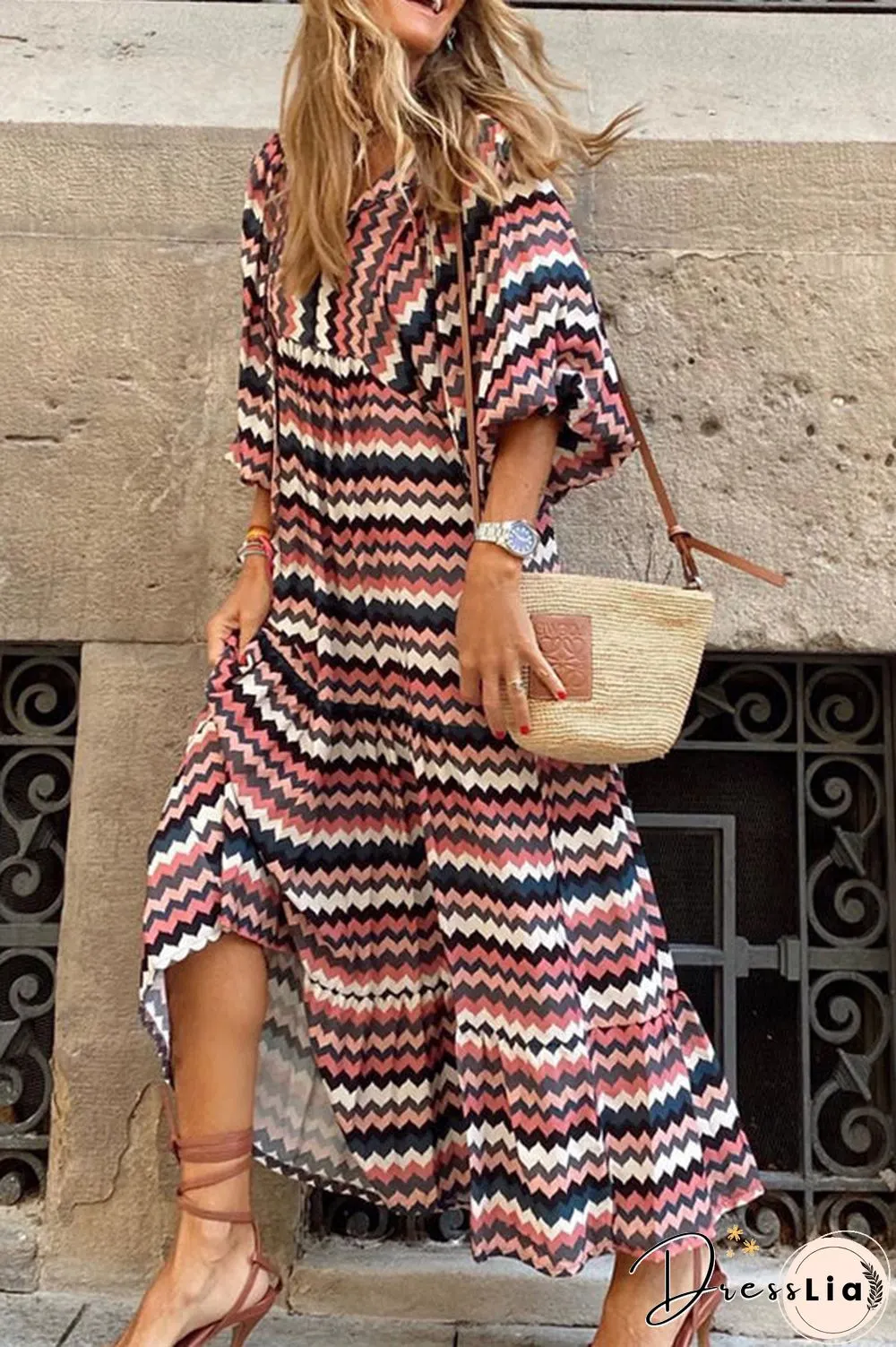 Fabulous Time Puff Sleeve Tiered Midi Dress