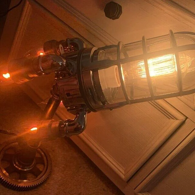3D Steampunk Space Shuttle Rocket Night Light LED Table Desk Lamp Room