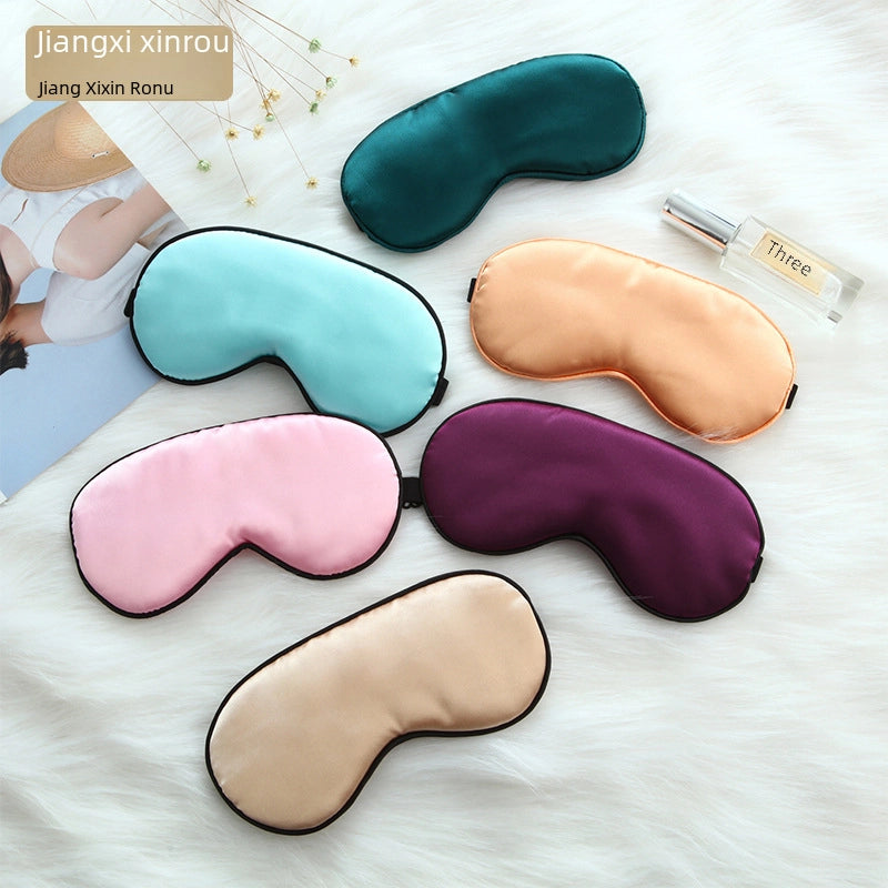 Japanese Buckle Imitation Silk Eye Mask Double-sided Shading Lunch Break Eye Protection Sleep Eye Mask Aviation Gift Adjustable Eye Mask