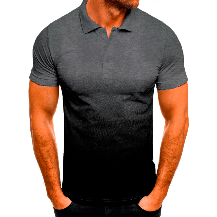 Men's Summer Gradient Polo Shirt