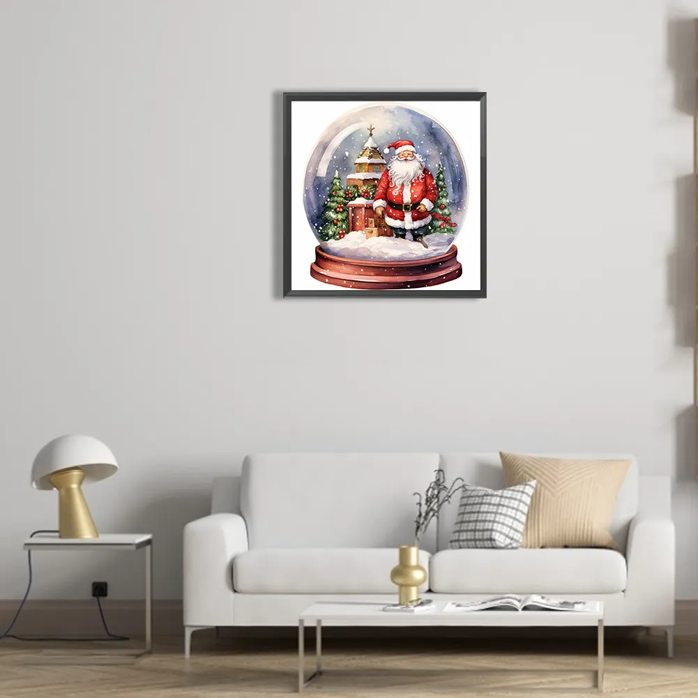 Diamond Painting - Full Round Drill - Santa Claus Crystal Ball(Canvas|30*30cm)