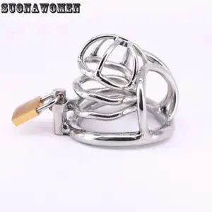 pornhint Pornhint Male Cage Stainless Steel Arc ring Scrotum Restraints Gear Chastity Devices