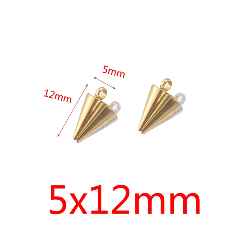 10 PCS/Package 5*12mm 5*17mm 304 Stainless Steel Geometric Solid Color Jewelry Accessories Pendant
