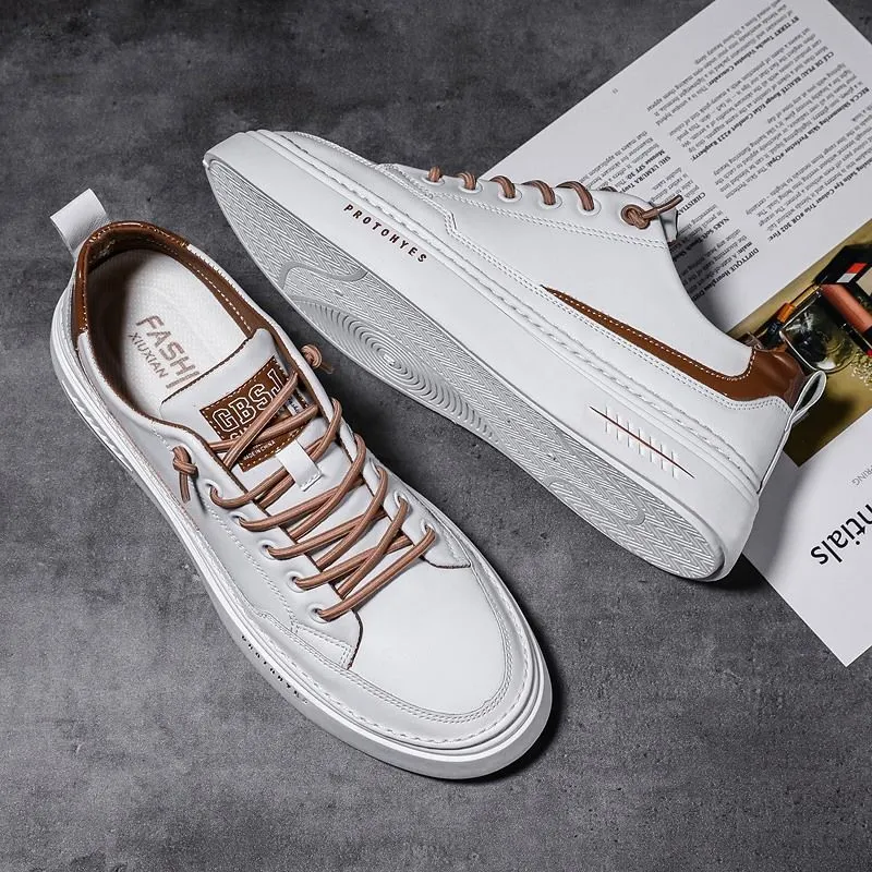 Autumn Non Slip Tenis Casual Shoes for Men 2021 Male Breathable Lighted Street Skate Shoes Fashion Leather Sneakers Men