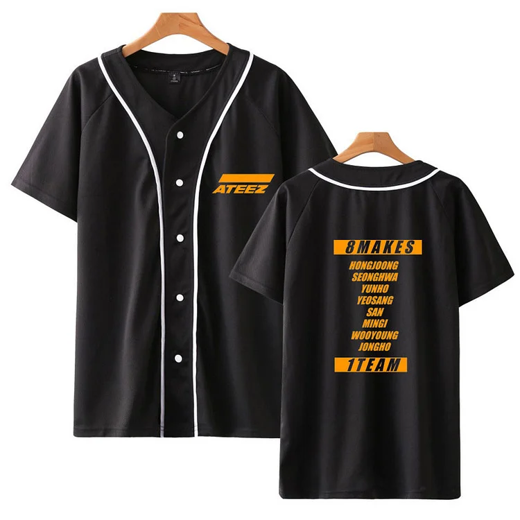 【大注目】 Clothing SANベースボールTシャツ（ATEEZ ATEEZ & Merch Fashion アイドル
