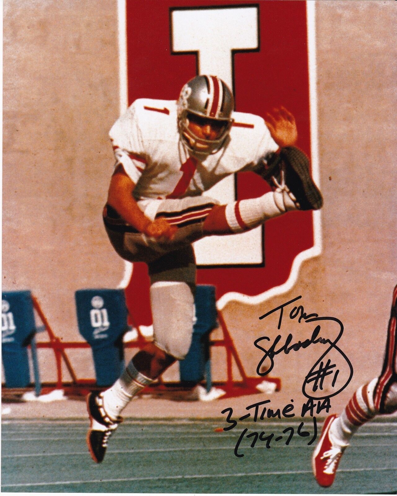 TOM SKLADANY OHIO STATE BUCKEYES ACTION SIGNED 8x10