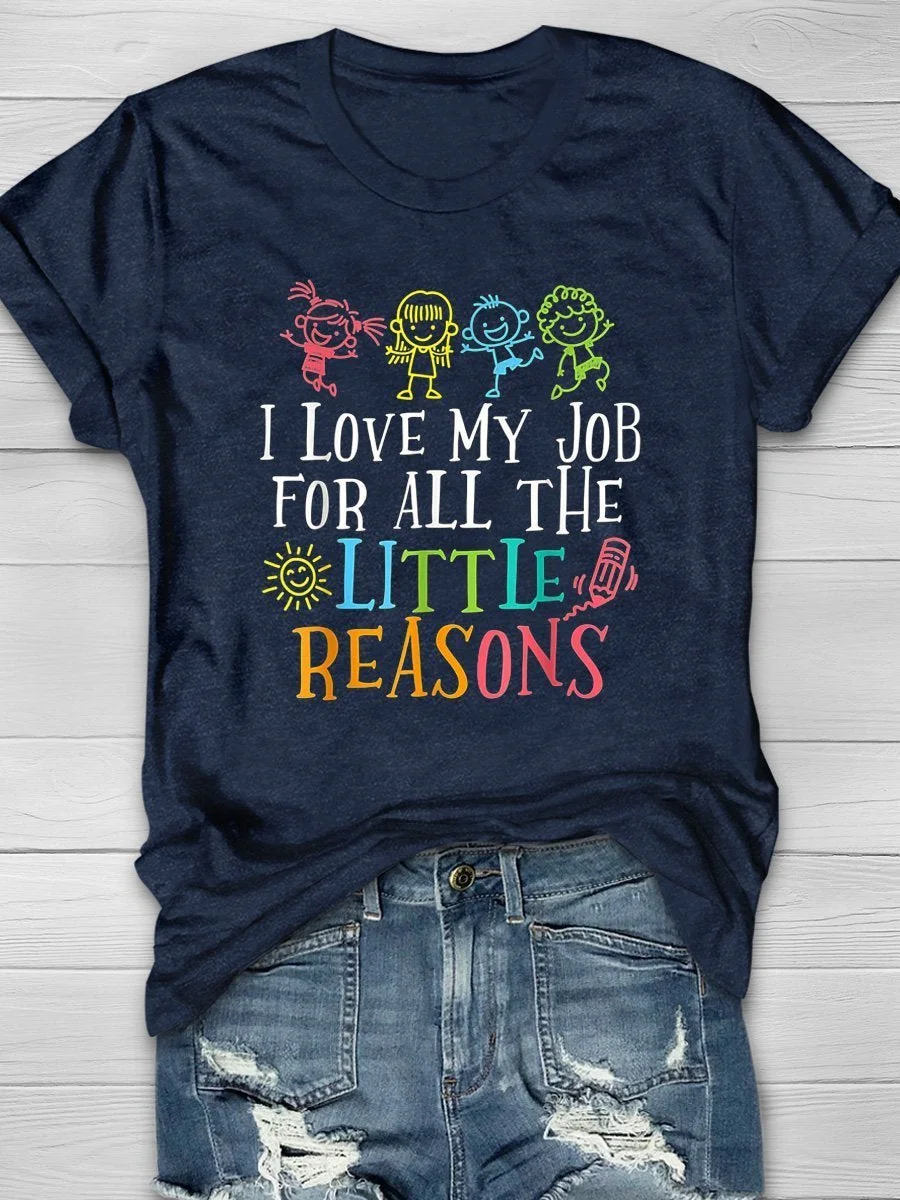 I Love My Jobs Print Short Sleeve T-shirt