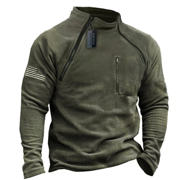 Mens Outdoor Fleece Warm And Breathable Tactical Sweatshirt