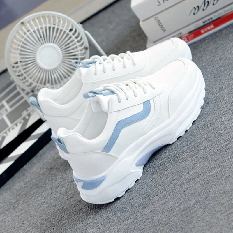 Qengg New Women Sneakers Fashion Women's Sports Shoes Casual Shoes Woman Comfortable Breathable White Female Platform Sneakers