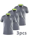 3pcs Men'S Custom Photo/Logo Golf & Gym Shirts - Quick-Dry Breathable Button-Up Collar, Personalized Athletic Tops for Running, Sports Events - All-Season Comfort Fit- Ideal for Teams, Corporate Gifts, Personal Use, Golf Shirt