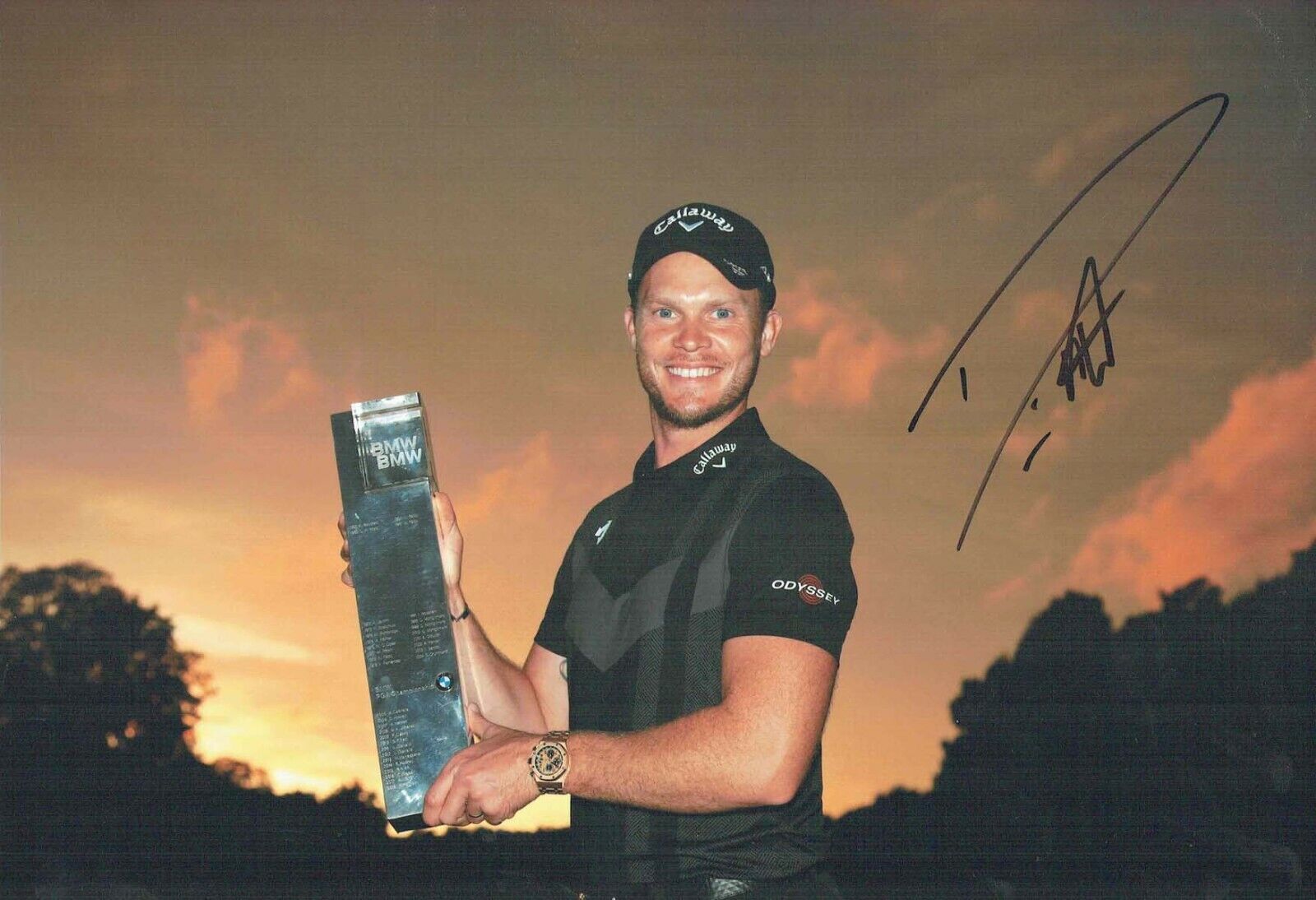 Danny WILLETT BMW Wentworth SIGNED 2019 Autograph 12x8 Golf Photo Poster painting 5 AFTAL COA