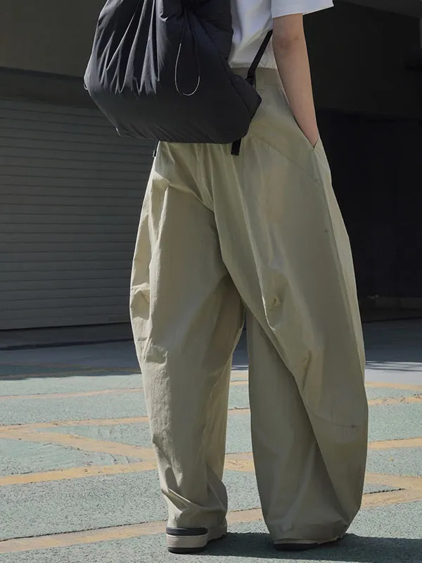 Sleeveless Contrast Color Split-Joint V-Neck Top + Wide Leg Pants Trousers Two Pieces Set