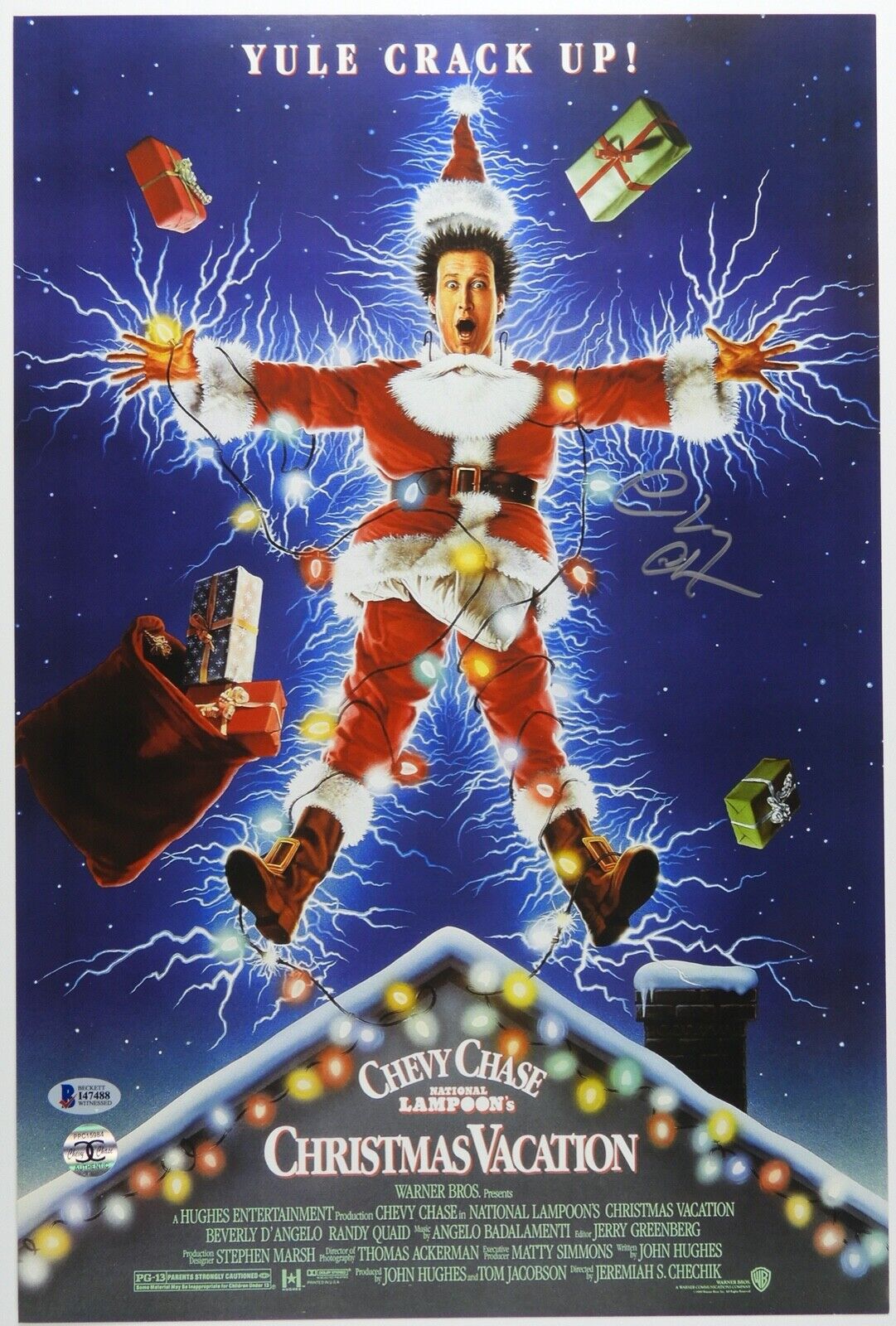 Chevy Chase Autograph Beckett 12 x 18 Signed Photo Poster painting Christmas Vacation