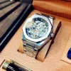 Royal hollow watch men's fully automatic mechanical watch retro business classic oak waterproof fashion brand square watch