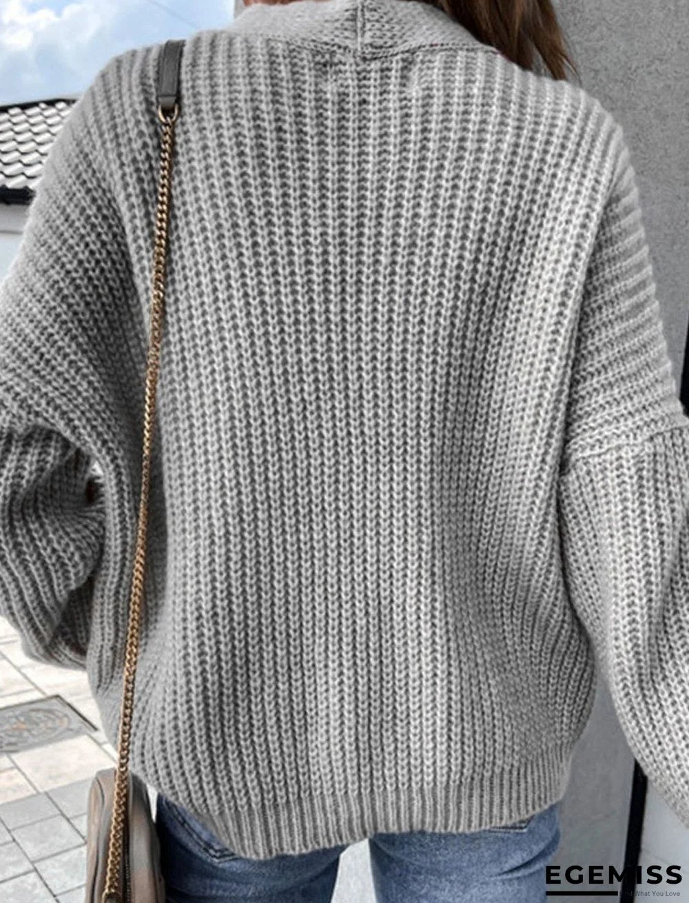 Casual Color Block Stitching Long-Sleeved Sweater Cardigan | EGEMISS