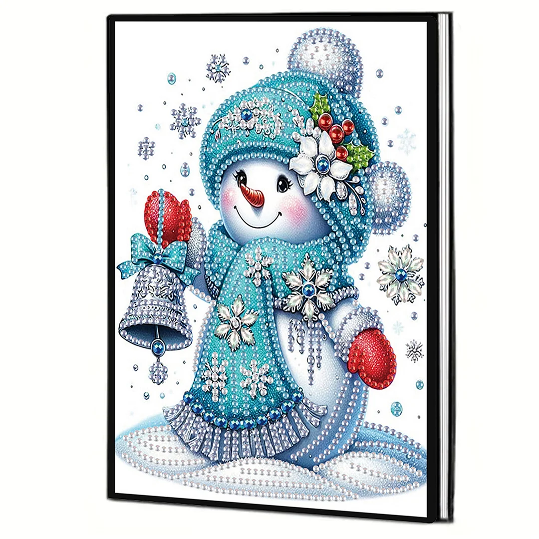 2pcs Snowman Partial DIY 50 Pages A5 Diamond Painting Notebook for Study Home
