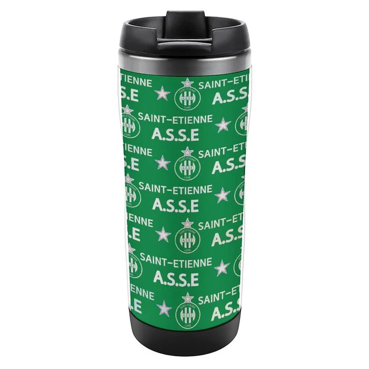 AS Saint-Étienne Tasse À Café En Acier Inoxydable Tasse Isolante Travel Mug Avec Couvercle