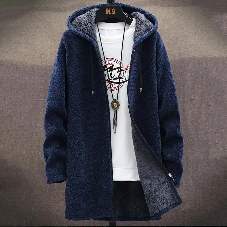 Men'S Plush Thick Knitted Sweater Coat Cardigan
