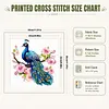 Blossom Peacock DIY Full 14CT 2 Strands Stamped Cross Stitch Kit 30x30cm