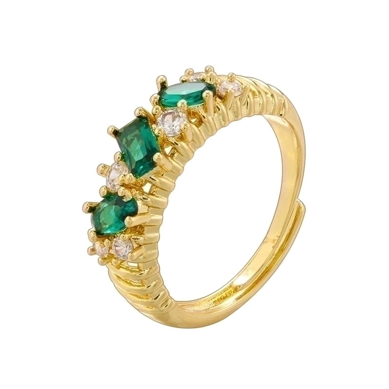 Casual Minimalist Heart Shape Bow Knot Copper 18K Gold Plated Zircon Open Rings